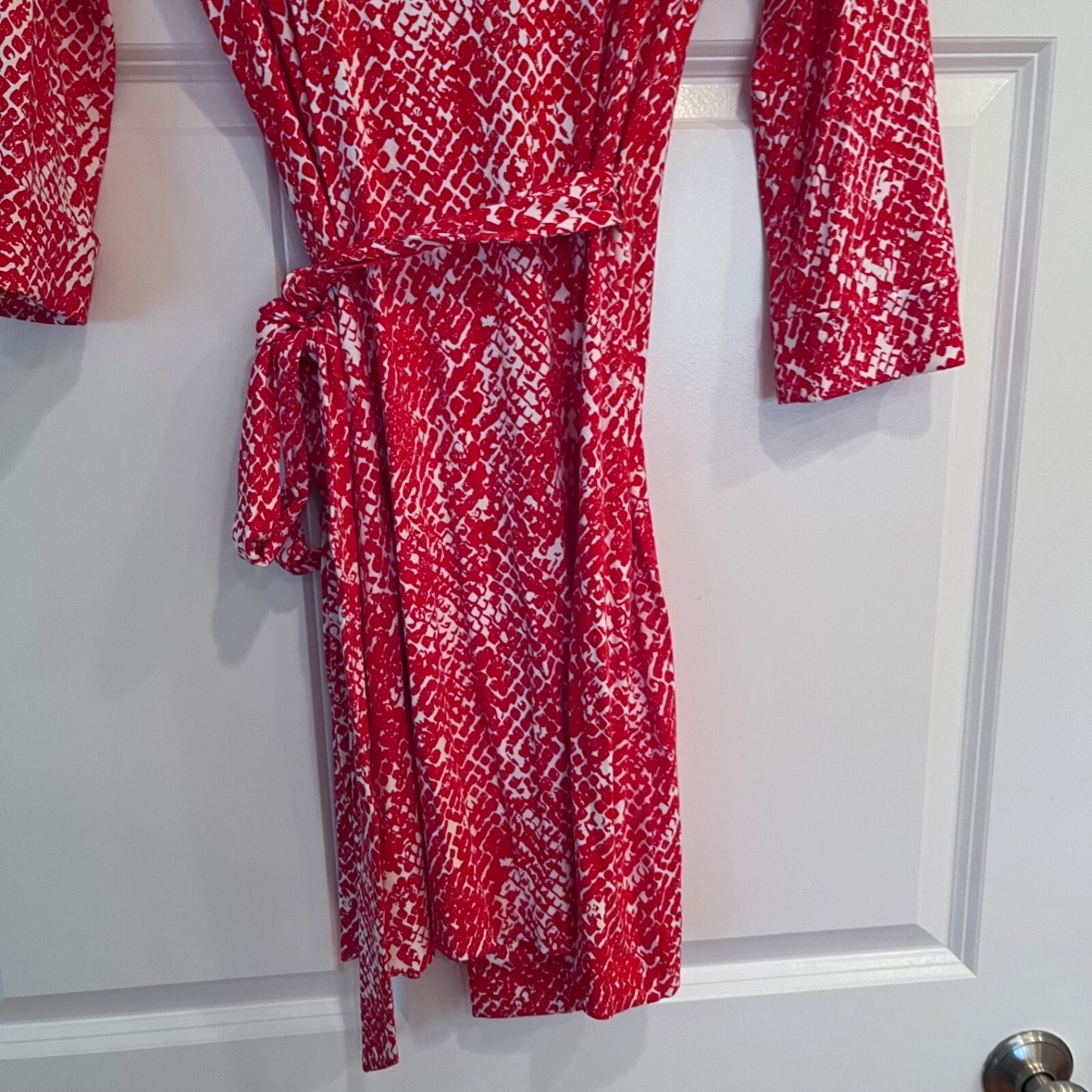DIANE VON FURSTENBERG 2 レッド　ワンピース Diane von Furstenberg DVF Julian Two Wrap Mini Dress Size 10