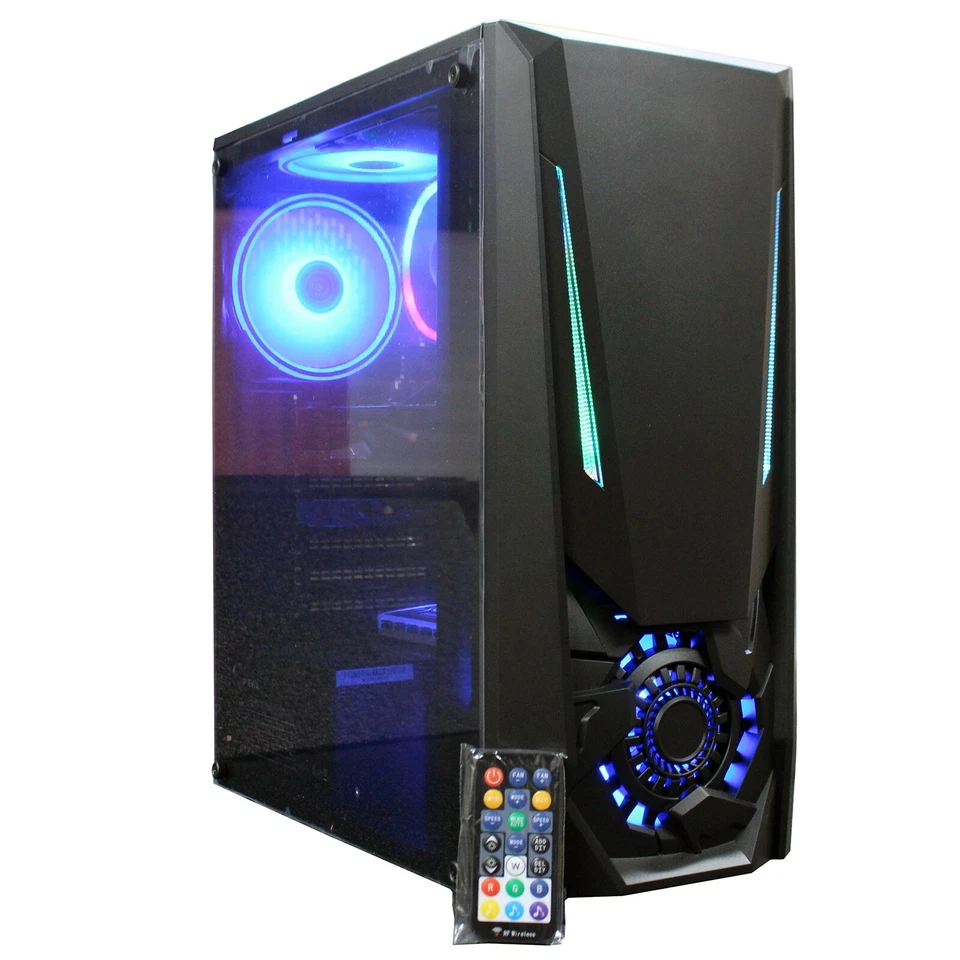 Custom Gaming Desktop PC AMD QC 3.5GHz 16GB 256GB 1TB RX 5500 XT WiFi BT W10H - Image 3 of 4