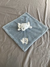 Sandy Simon Blue Elephant Baby Lovey Security Blanket Thank Heaven for Me EUC
