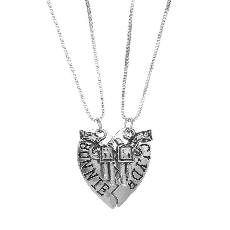 Bonnie and on sale clyde couples necklace