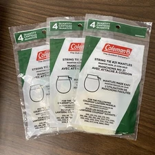 Lot Of 3 Coleman String Tie Lantern Mantle #21, 4 Count Each (12 Mantles Total)