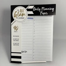 The All Glam Planner Daily Planning Paper - 40 sheets -  Medium 7 x 9.5 in - New