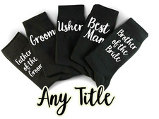 Groom, Best Man, Usher Black Luxury Cotton Rich Wedding Socks Nice Gift