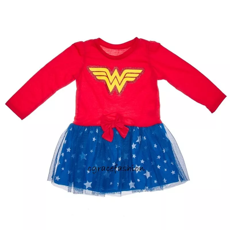 Girl's Wonder Woman Long Sleeve Dress Costume