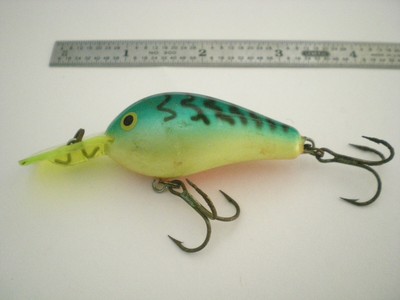 Leurre Rapala Rattlin Fat Rap RFR-4 – Vintage, Finlande, Bois, Neuf Scellé