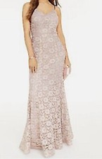 Sz 11 Pink Rose Gold Lace Prom Homecoming Pageant Evening Gown Formal Dress NWT