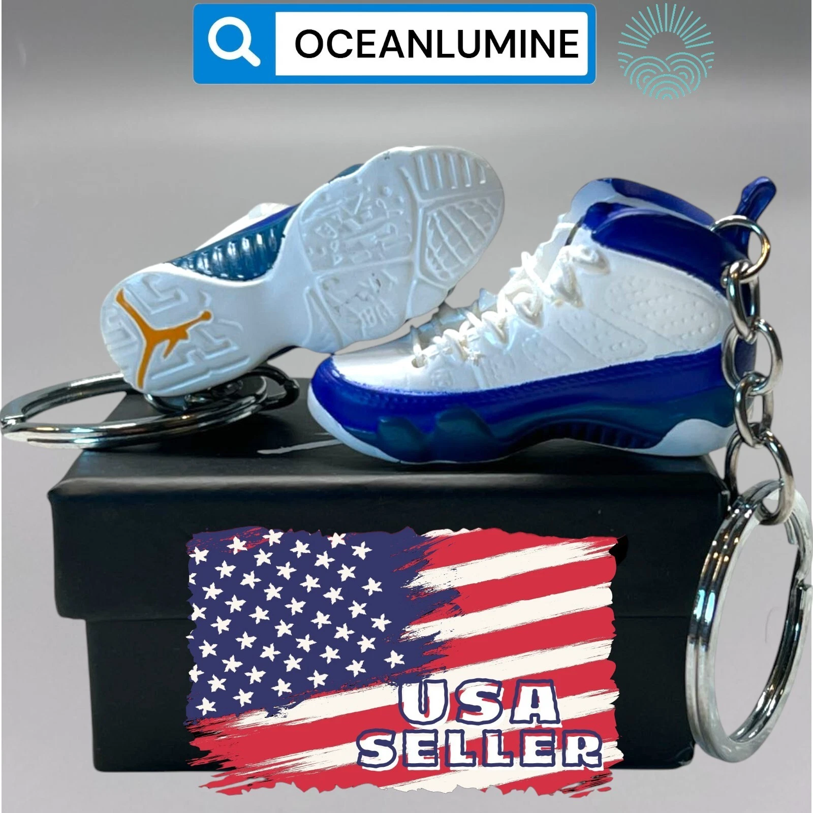 Porte clés Jordan 3D Mini Sneaker de la meilleure qualité, boîte à chaussures, boîte d'affichage option