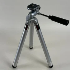 Brushed Metal Camera Tripod - 10" Long, Extends to 39"