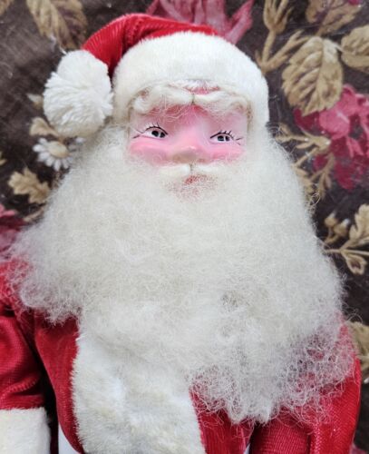 VTG Harold Gale 14.5" Santa Claus Figure Large Plush Doll Red Velvet Wired Arms - Picture 3 of 8