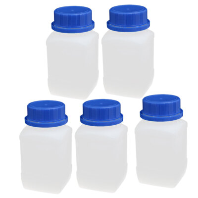 5Pcs 250ml HDPE Schraubverschluss Weithalsflasche Aufbewahrungsflasche Weiß