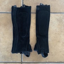 PERRI'S Odzież jeździecka Dorosły Małe półczapki Czarna krowa Rozdzielony zamsz NOWA