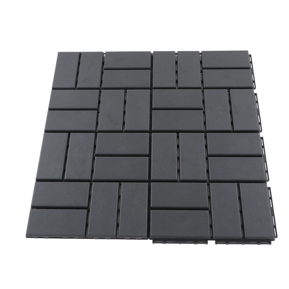 30pc Interlocking Plastic Garden Tiles Nonslip Path Floor Lawn Paving