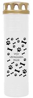 Grabkerze Weiß 7-Tage Brenner 170H Grablicht Grableuchte Grablampe Laterne Hunde