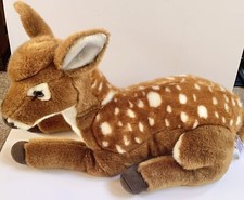 FAO Schwarz DEER FAWN Laying 18" Realistic Plush Toys R Us 2015 Stuffed Plush