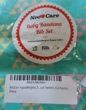 NeoCare Baby Bandana Bib Set Organic Cotton 4 Bib Set 2 Bibs with Teethers