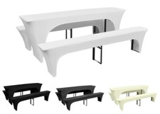 3tlg Bierzeltgarnitur Hussen Set Festzeltgarnitur Bierbankhussen Biertischhussen