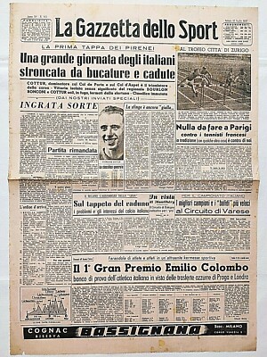 GAZZETTA DELLO SPORT 5 LUGLIO 1960 VAN GENEUGDEN BORDEAUX