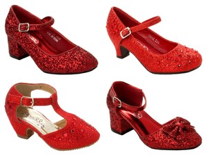 kids red glitter shoes