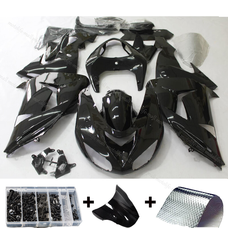 UV Black Painted For Kawasaki Ninja ZX 10R 2006 2007 ABS Fairing