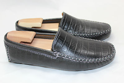 Robert Graham Men\'s Dark Brown Croc-Embossed Slip-On Loafers Men main image 2