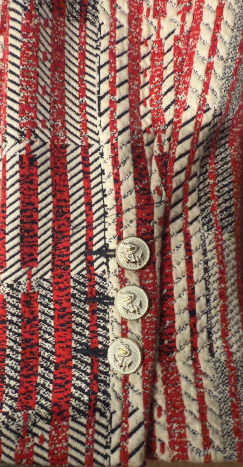 Cabi Patchwork Multi Stretch Red, White, and Blac… - image 5