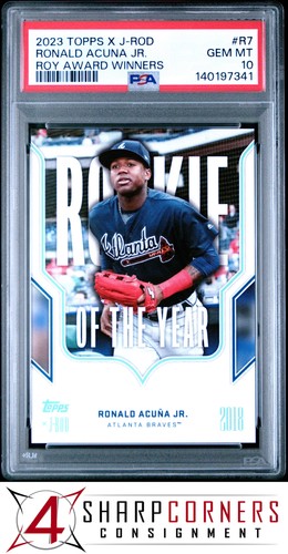 2023 TOPPS X J-ROD SHOW OUT ROY AWARD WINNERS #R7 RONALD ACUNA JR. PSA 10