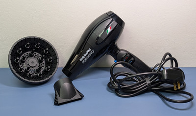 BaBylissPRO Portofino Nano Titanium 2000W Hair Dryer BPOR1 Black + Attachments