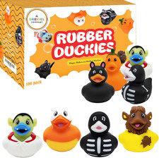100 Halloween Rubber Duck Toy Duckies for Kids, Fun Bath Birthday Gifts Baby Sho