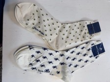 Ralph Lauren Socks Made in Japan fits 9-11 NWT Horse Polo Print 2 Pairs NEW