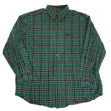 Chaps Ralph Lauren Vintage 90s Mens XL Green Plaid Long Sleeve Button Down Shirt