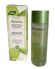 Aveeno Positively Radiant MaxGlow Serum + Primer 1.5oz New in Box