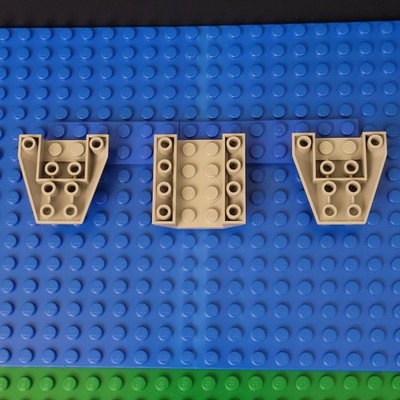 LEGO 4854 /5 Light Gray 4x4 Slope Inv 45 Dbl & Wedge Trpl Inv Connect Bt 2 Studs
