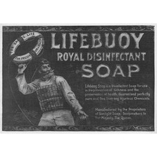 LIFEBUOY SOAP Royal Disinfectant - Victorian Advert 1897