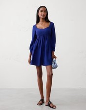 Banana Republic Dress XS Gathered Waist Mini Dress Wedding Date Royal Blue New