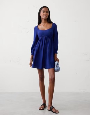 Banana Republic Dress XS Gathered Waist Mini Dress Wedding Date Royal Blue New