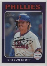 2024 Topps Heritage Hot Box Chrome Purple Refractor Bryson Stott #419 1i3m