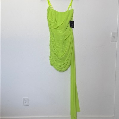 mac duggal lime green dress Mac Duggal 10898 Long Halter Prom Formal Dress main image 0