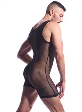 NWT N2N Bodywear HB30 Hero X Singlet Sexy Mesh - Black (Size Large)