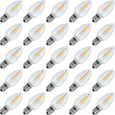 25Pack C7 LED Replacement Light Bulbs, Shatterproof LED Bulbs for Window Candles
