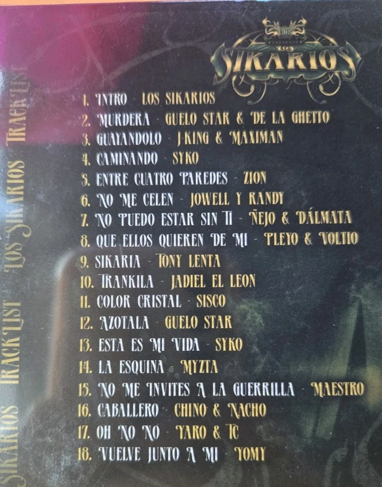 DNB Records Presenta Los Sikarios CD NEW - Ñejo Dálmata Guelo Star De La Ghetto+ - Image 3 of 3