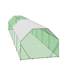 Secure Chicken Run Shelter 10x40ft 400 Sq-Ft Predator-Proof PVC Mesh