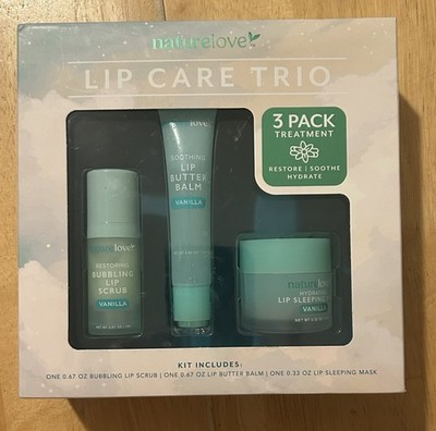 Nature Love Lip care  Treatment kit | Lip Scrub, Balm & Sleeping mask - Vanilla
