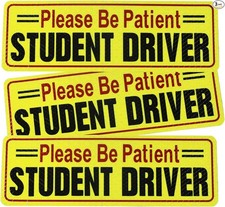 Magnetic Reflective Warning Decal for Cars - 3PCS "Please B Color: Student-red
