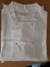 White Chefs Jacket Unisex Short Sleeve Chef Coat Kitchen Uniform Size 36