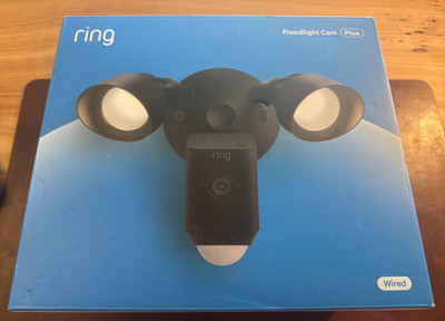Ring Floodlight Cam Plus Outdoor Wired 1080p Surveillance Camera - Black SEALED