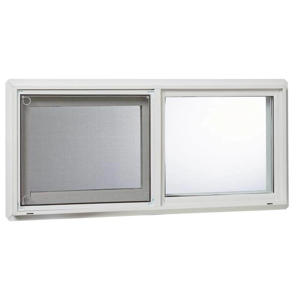 US 32.25 In. X 14.25 In. White Left-Hand Double-Pane Insulated Glass Vinyl Slidi - Image 2 of 4