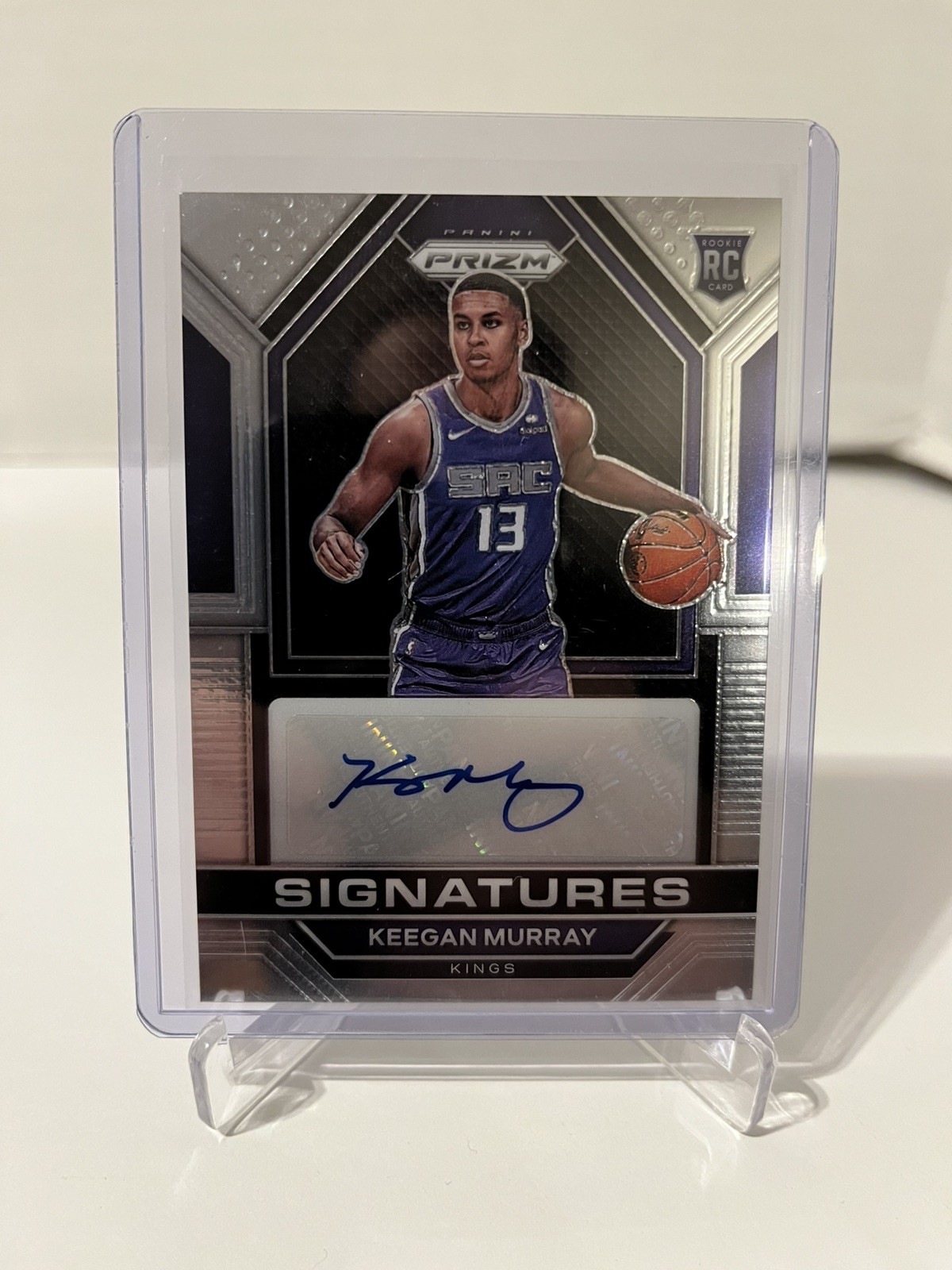 2022-23 Prizm Keegan Murray Rookie Signatures Silver Prizm Auto RC RSI-KMU