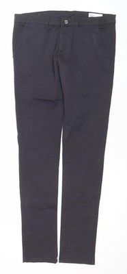 Schwarze Skinny Fit Herrenhose Baumwolle Stretch W33 L34