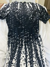 2XL SHEIN Long Dark Blue And White Polyester Dress