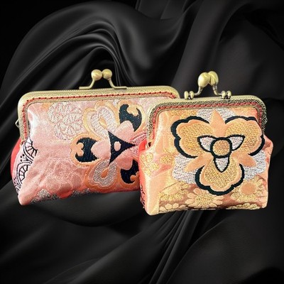 Japanese Kimono Pouch, Makeup bag, Cosmetic bag, Kimono Coin Bag